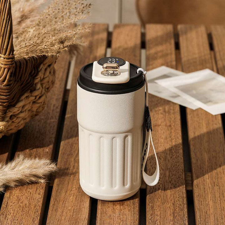 Smart Digital Thermal Bottle Portable Coffee Mug Stainless Steel Water Bottle In-Car Insulated Cup Keep Cold Vacuum Flasks 450ml Gabby Whale