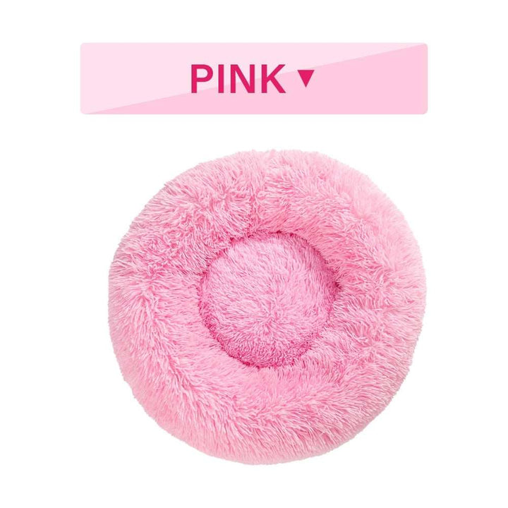 Fluffy Donut Dog Bed  Warm Soft Long Plush Pet Cushion Dog House Cat  Bed Washable Pet Sofa Mat Calming Samll Large Dog Beds Gabby Whale