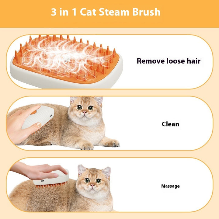 USB Rechargeable Pets Steam Brush Spray Massage Comb Pet Grooming Tools Cat Steam Comb Pet Products Gabby Whale