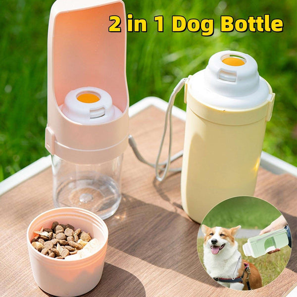 2 In 1 Travel Dog Water Bottle Pet Water Dispenser Feeder Drinking Feeder Dog Outing Water Feeder Pets Outdoor Portable Cup Pet Products - Gabby Whale