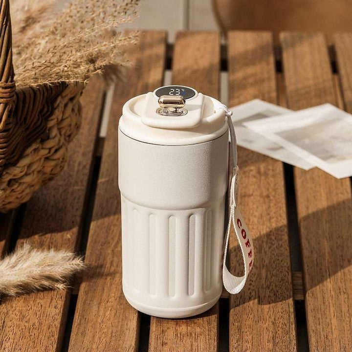 Smart Digital Thermal Bottle Portable Coffee Mug Stainless Steel Water Bottle In-Car Insulated Cup Keep Cold Vacuum Flasks 450ml Gabby Whale