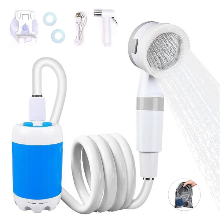 Outdoor Camping Shower Portable Electric Shower Gadgets Waterproof 5000mAh Rechargeable Battery Powered For Hiking Traveling Gabby Whale