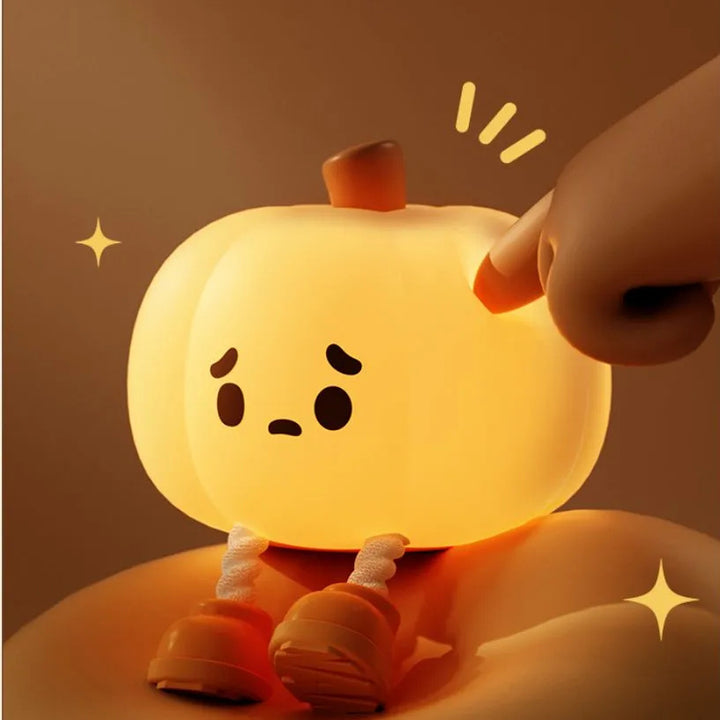 Home Decor Halloween Pumpkin Night Light Cute Soft Silicone Lamp Touch  Dimmable Rechargeable Bedside Decor Light Kids Gifts Halloween Decorations Gabby Whale