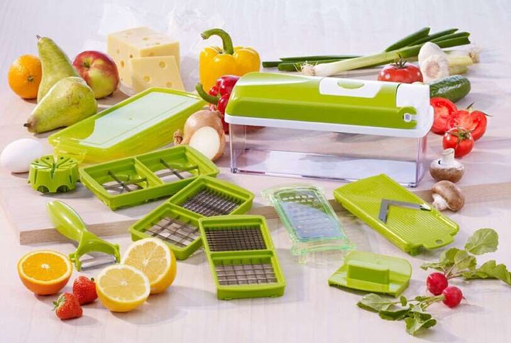 12pcs Multifunctional Vegetable Chopper Handle Food Grate Food Chopper Vegetable Slicer Dicer Cut Kitchen Gadgets Gabby Whale