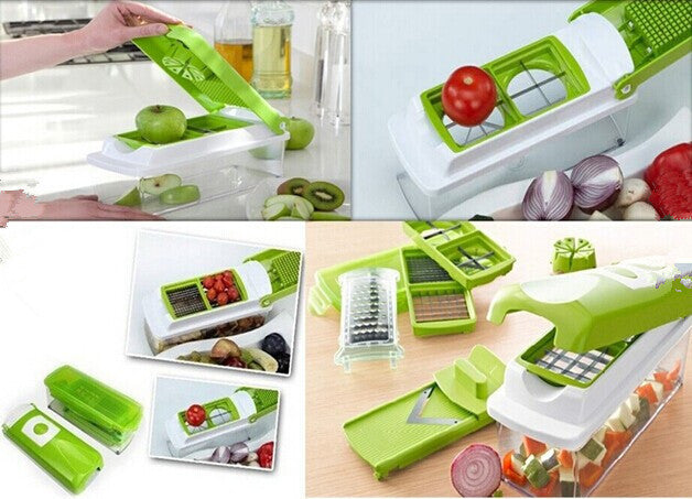 12pcs Multifunctional Vegetable Chopper Handle Food Grate Food Chopper Vegetable Slicer Dicer Cut Kitchen Gadgets Gabby Whale