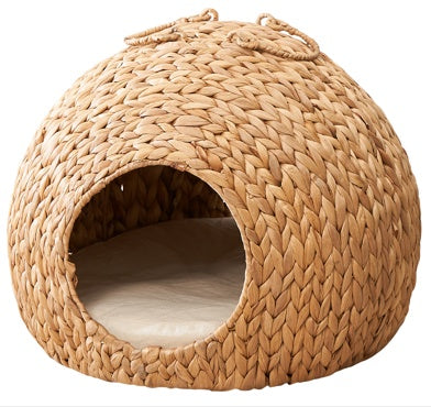 Weaving Rattan Circular Cat Bed Gabby Whale