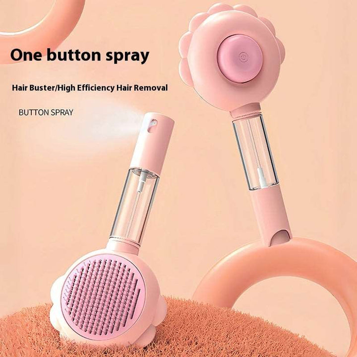 2 In 1 Self Cleaning Dog Brush Comb With Spray Pets Grooming Hair Remover Combs Brush Floating Hair Pet Grooming Brush Pet Products Gabby Whale