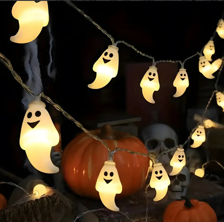 PVC Soft Material Halloween Lighting Chain Pumpkin Ghost Bat Modeling Lamp Indoor And Outdoor Home Decoration Gabby Whale