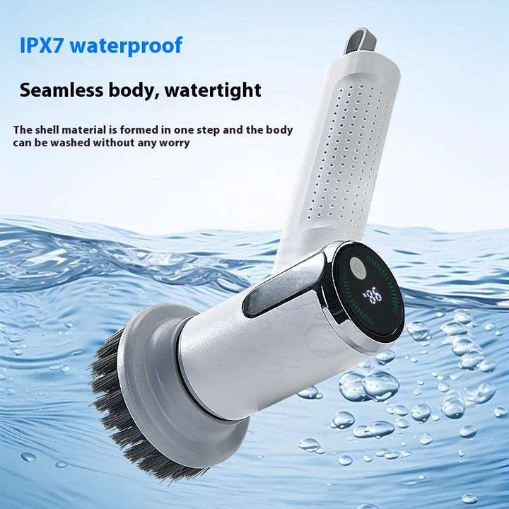 Multifunctional Smart Display Electric Cleaning Brush Wireless Kitchen Sink Cleaning Brush Waterproof Electric Pot Brush Cleaning Tool Gabby Whale