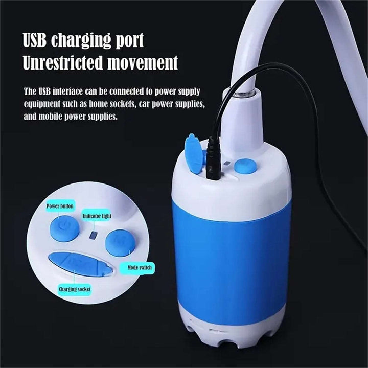 Outdoor Camping Shower Portable Electric Shower Gadgets Waterproof 5000mAh Rechargeable Battery Powered For Hiking Traveling Gabby Whale