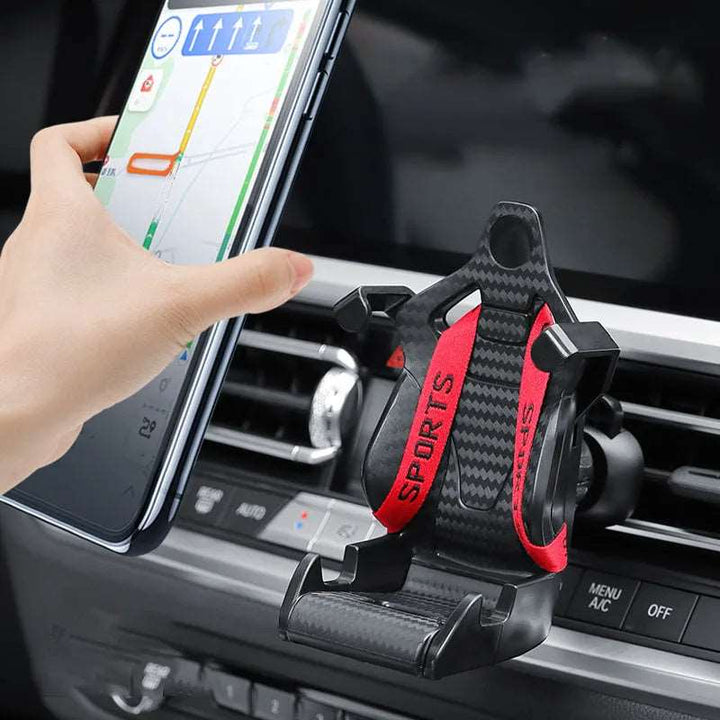 Racing Seat Shape Car Phone Holder Auto Air Vent Mobile Phone Clip 360 Degree Rotatable Car Cellphone Rack For Car Interior Gabby Whale