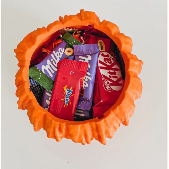 Melting Halloween Pumpkin Candy Bowl With Lid Reusable Candy Dish Spooky Food Display Bowl For Home Halloween Gabby Whale