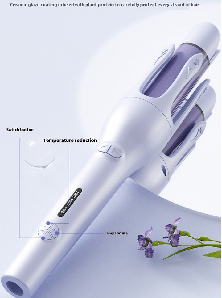 New 2 In 1 Automatic Hair Curler Straightener Negative Ion Electric Ceramic Fast Heating Rotating Magic Curler Gabby Whale