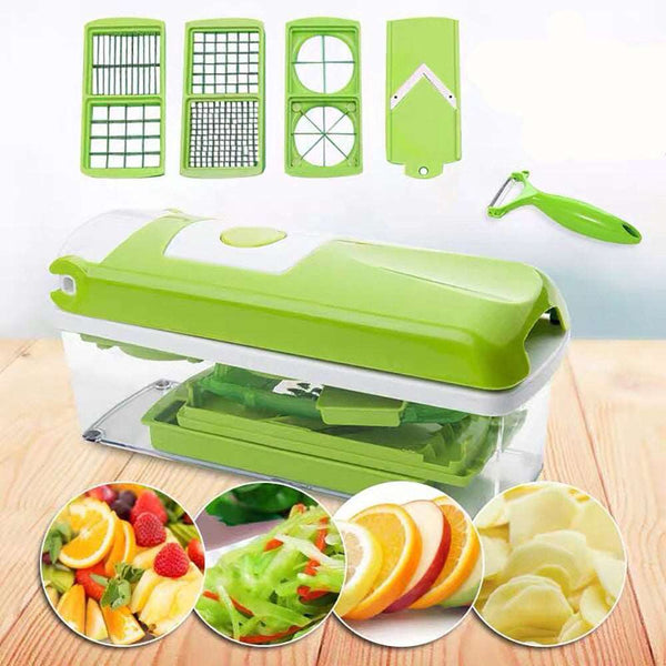 12pcs Multifunctional Vegetable Chopper Handle Food Grate Food Chopper Vegetable Slicer Dicer Cut Kitchen Gadgets - Gabby Whale