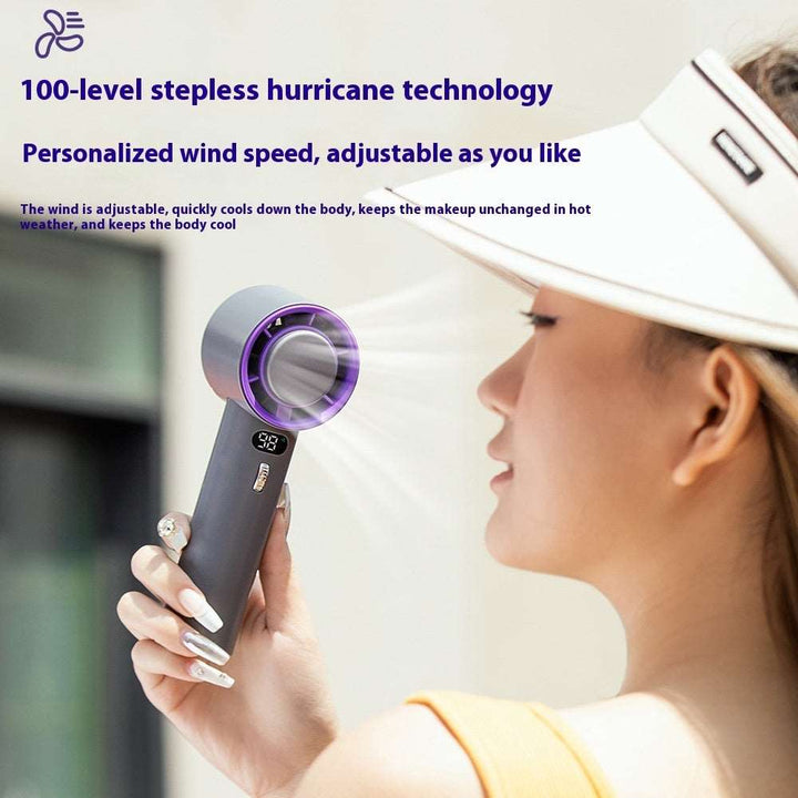 Portable Handheld Turbo Fan Cooling Semiconductor Refrigeration 3000mAh Battery Wind Speeds Adjustable Mini Personal Fan Gabby Whale