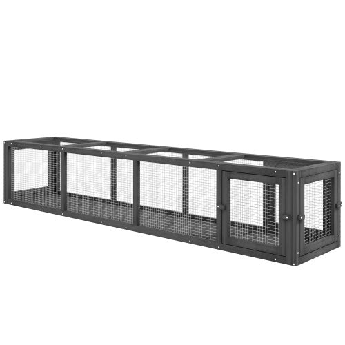 79 Inch Long Wooden Cat Runway With Weather Protection, Inside And Outside Connection, Suitable For Deck Terraces, Balconies, Dark Grey Gabby Whale