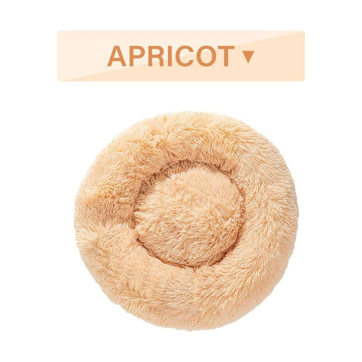 Fluffy Donut Dog Bed  Warm Soft Long Plush Pet Cushion Dog House Cat  Bed Washable Pet Sofa Mat Calming Samll Large Dog Beds Gabby Whale