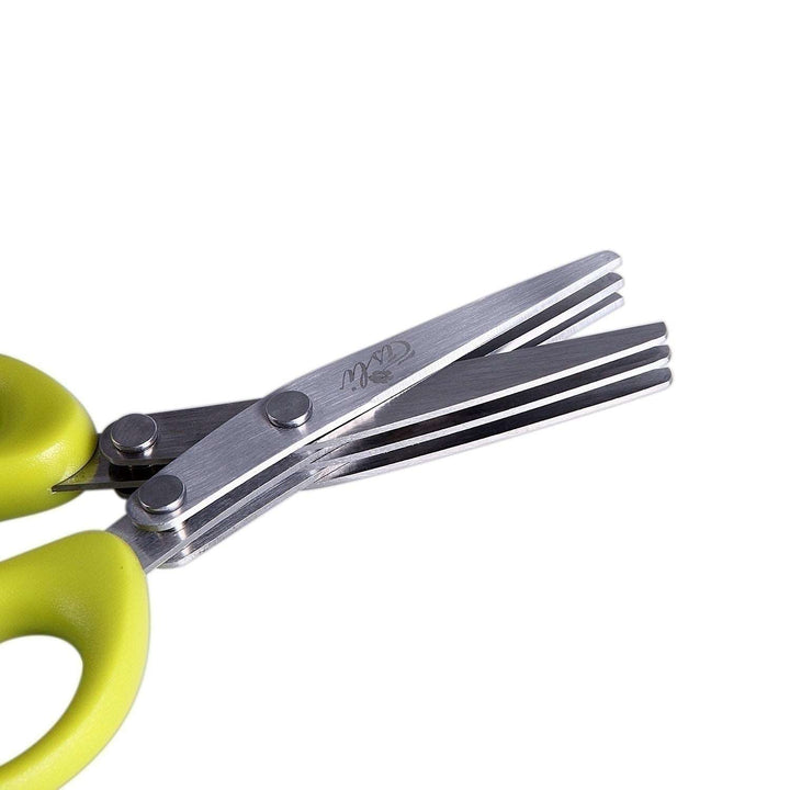 Multifunctional Multi-layer Green Onion Scissors Stainless Steel Onion Cutting Knife Herb Seaweed Spice Scissors Kitchen Scissor Kitchen Gadgets Gabby Whale