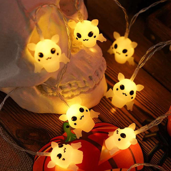 PVC Soft Material Halloween Lighting Chain Pumpkin Ghost Bat Modeling Lamp Indoor And Outdoor Home Decoration Gabby Whale