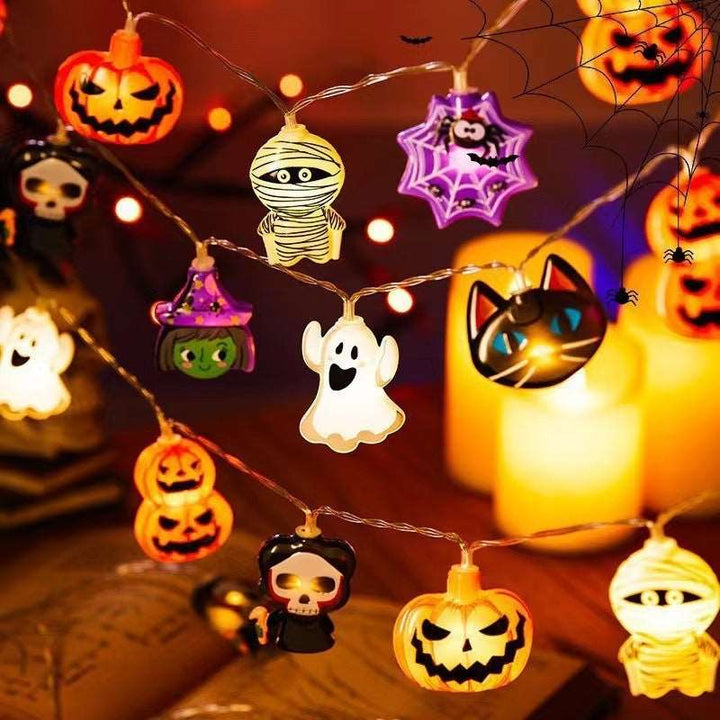 PVC Soft Material Halloween Lighting Chain Pumpkin Ghost Bat Modeling Lamp Indoor And Outdoor Home Decoration Gabby Whale