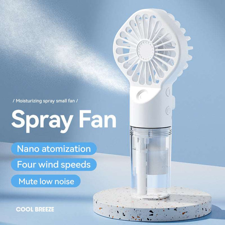 Portable Handheld Spray Fan 4-Speed Water Spray Mist Fan Summer Cooling Artifact USB Charging Summer Supplies Outdoor Mini Fan Gabby Whale