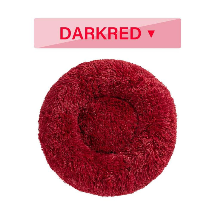 Fluffy Donut Dog Bed Warm Soft Long Plush Pet Cushion Dog House Cat Bed Washable Pet Sofa Mat Calming Samll Large Dog Beds - Gabby Whale