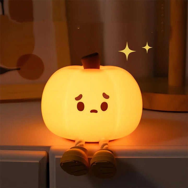 Home Decor Halloween Pumpkin Night Light Cute Soft Silicone Lamp Touch  Dimmable Rechargeable Bedside Decor Light Kids Gifts Halloween Decorations Gabby Whale