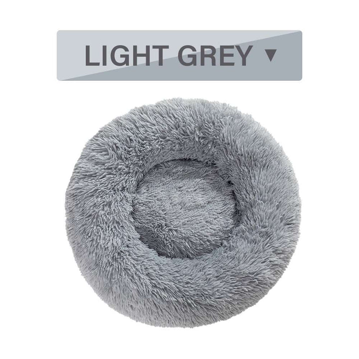 Fluffy Donut Dog Bed Warm Soft Long Plush Pet Cushion Dog House Cat Bed Washable Pet Sofa Mat Calming Samll Large Dog Beds - Gabby Whale