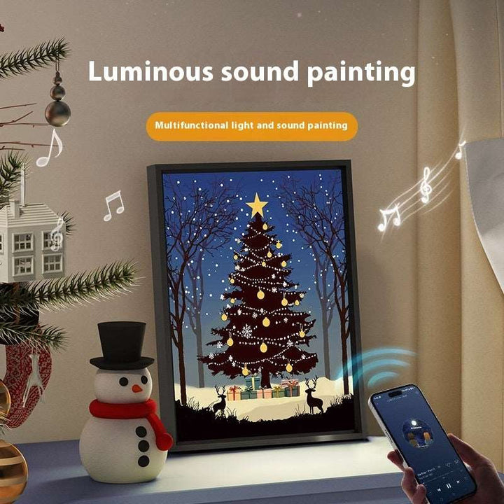 2024 New Luminous Speaker Christmas Tree Painting Bluetooth Speaker Desktop Ornament Gift Light And Shadow Art Lighting - Gabby Whale