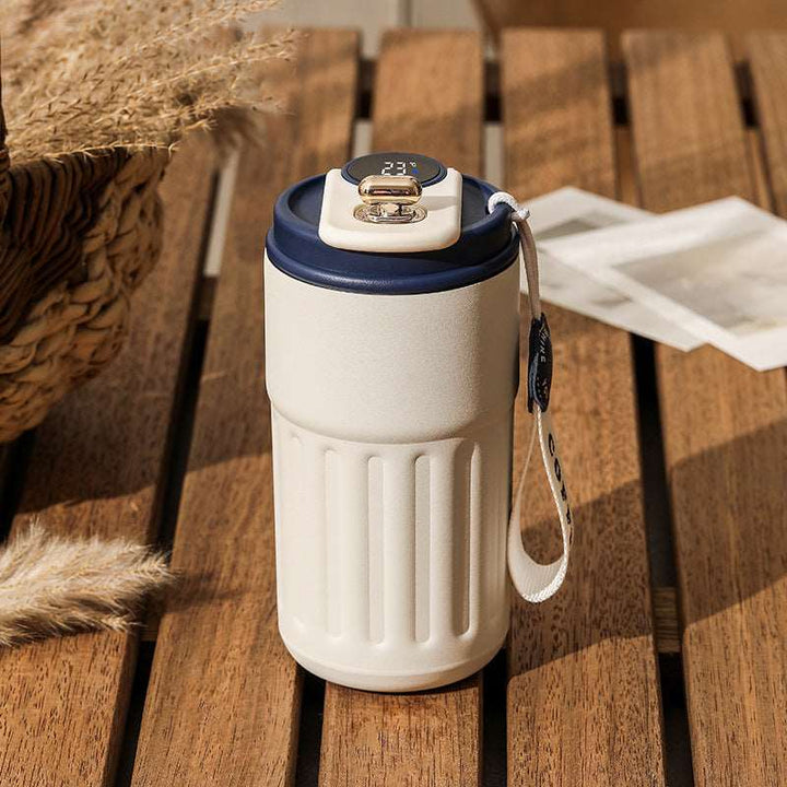 Smart Digital Thermal Bottle Portable Coffee Mug Stainless Steel Water Bottle In-Car Insulated Cup Keep Cold Vacuum Flasks 450ml Gabby Whale