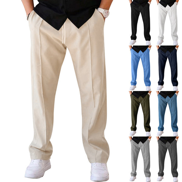 Men's Trousers Sports Casual Loose Straight Pants With Drawstring Design Clothing Gabby Whale