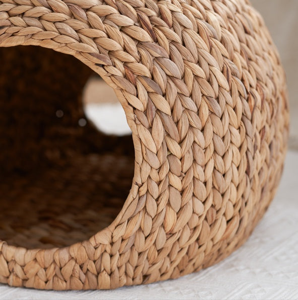 Weaving Rattan Circular Cat Bed Gabby Whale