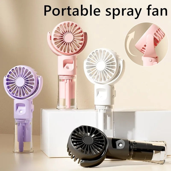 Portable Handheld Spray Fan 4-Speed Water Spray Mist Fan Summer Cooling Artifact USB Charging Summer Supplies Outdoor Mini Fan - Gabby Whale