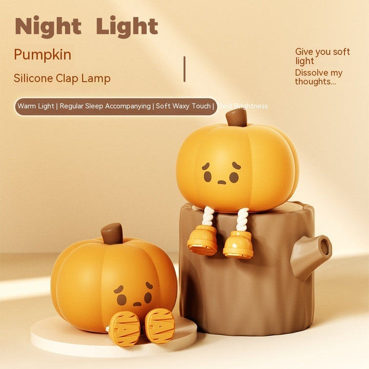 Home Decor Halloween Pumpkin Night Light Cute Soft Silicone Lamp Touch  Dimmable Rechargeable Bedside Decor Light Kids Gifts Halloween Decorations Gabby Whale