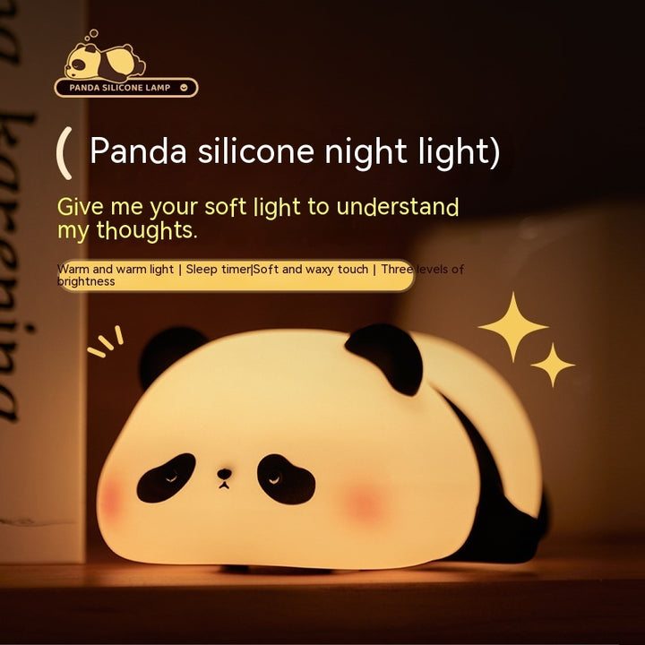 Panda Night Lights For Kids Cute Animal Silicone Timing Rechargeable Lamp Cartoon Panda Bedroom Decoration Kids Boys Girls Gift Gabby Whale