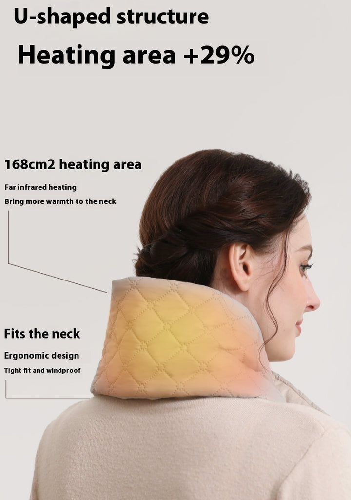 Electric Heating Scarf 3 Gear Heating Pads Outdoor Warm Heated Scarf USB Heater Thermal Shawl Neck Brace Warm Bib For Women Men Gabby Whale