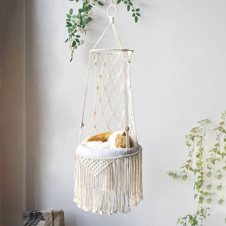 Hanging Cat Bed | Macrame Cat Hammock & Swing - Gabby Whale