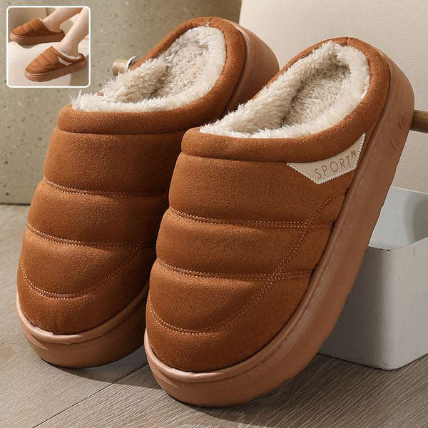 Fashion Solid Plush Slipper Winter Warm Indoor Floor Bedroom Home Slippers For Couple Thick-soled House Shoes Women Men Gabby Whale