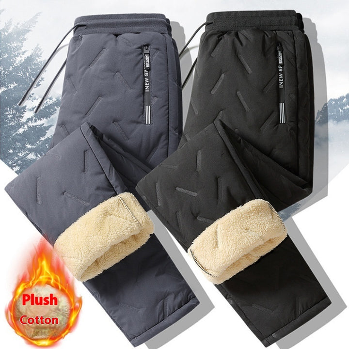 Winter Sweatwear Men Plush Thick Fleece Sweatpant Lambswool Thermal Trousers Casual Pants Waterproof Windproof Warm Cotton Pants Gabby Whale