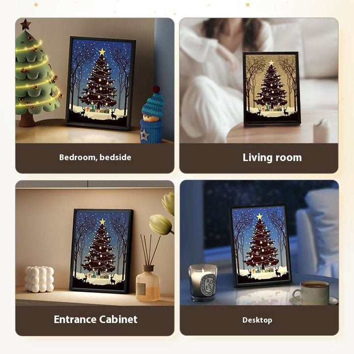 2024 New Luminous Speaker Christmas Tree Painting Bluetooth Speaker Desktop Ornament Gift Light And Shadow Art Lighting - Gabby Whale