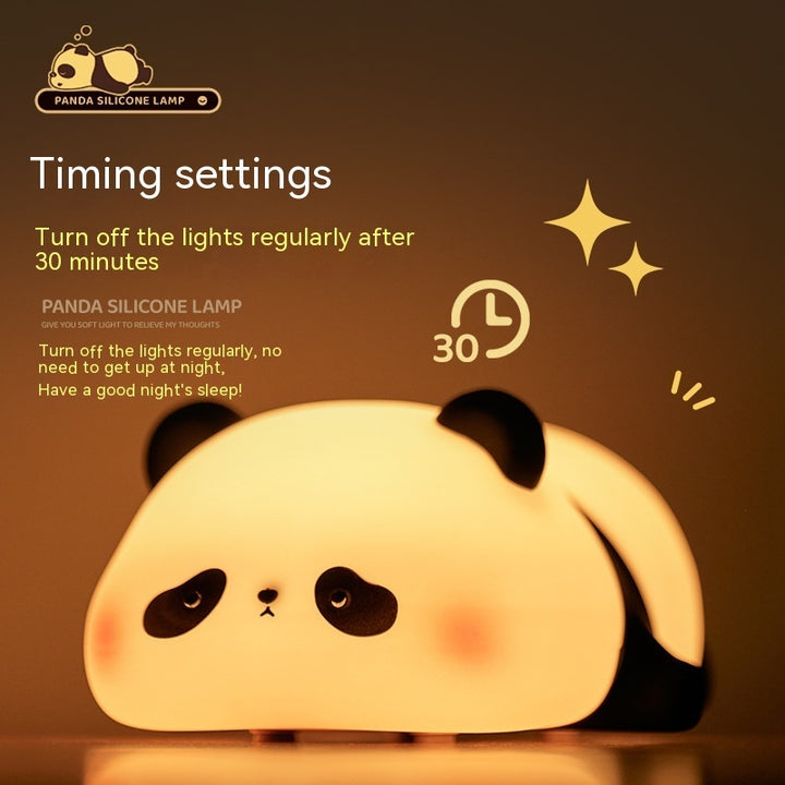 Panda Night Lights For Kids Cute Animal Silicone Timing Rechargeable Lamp Cartoon Panda Bedroom Decoration Kids Boys Girls Gift Gabby Whale