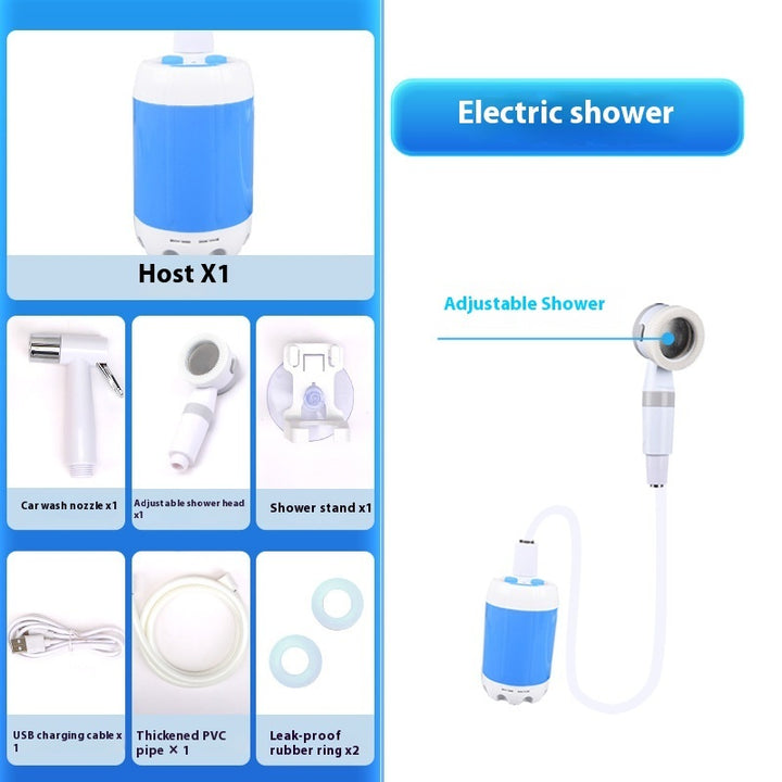 Outdoor Camping Shower Portable Electric Shower Gadgets Waterproof 5000mAh Rechargeable Battery Powered For Hiking Traveling Gabby Whale