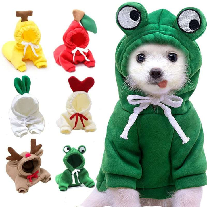 Cute Fruit Dog Clothes For Small Dogs Hoodies Winter Warm Fleece Pet Clothing Puppy Cat Costume Coat For French Chihuahua Outfit Gabby Whale