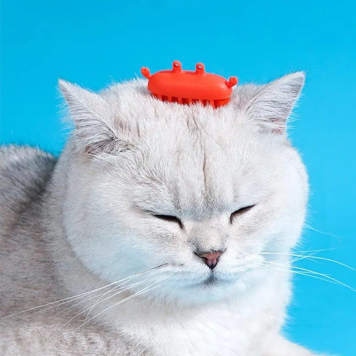 Interactive red crab toy for cats with smart obstacle avoidance, durable TPU material, and automatic running features.