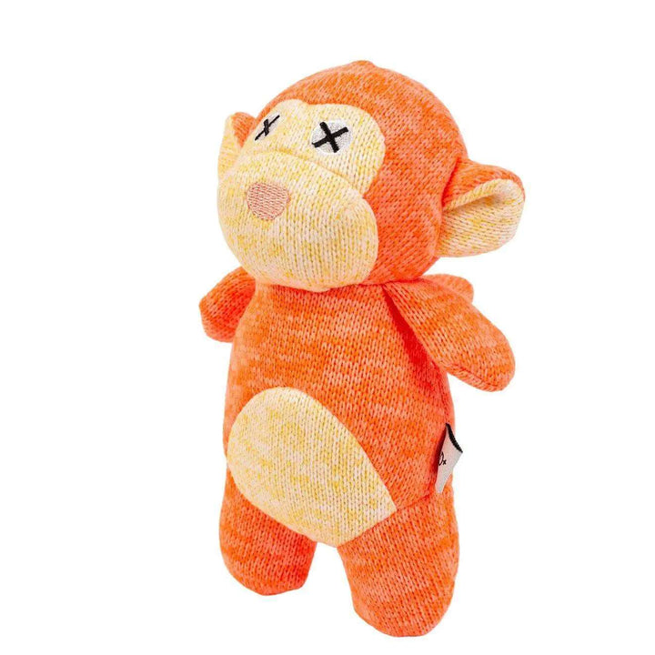 Engaging Knitted Monkey Plush Dog Toy with Squeaker