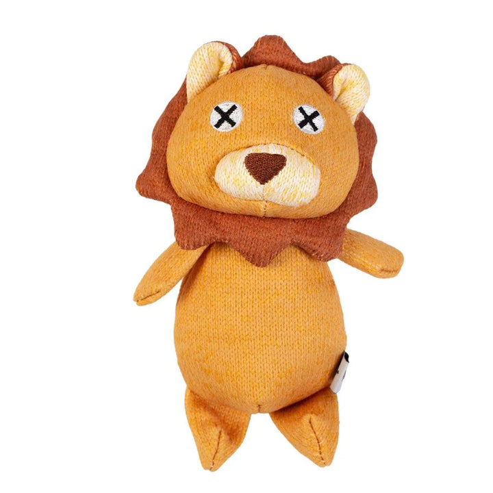 Colorful Knitted Plush Lion Dog Toy for Interactive Play