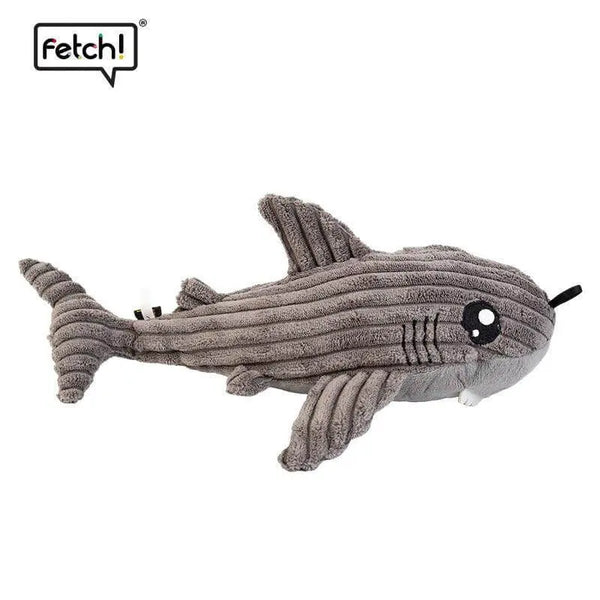 Sharkdog Plush Toy with crinkle paper and catnip