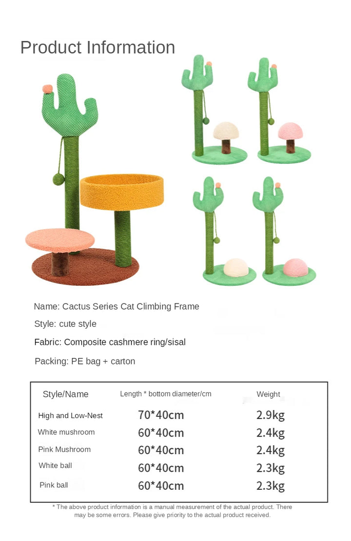 Small Cat Tree | Cactus Style Climbing Frame - Gabby Whale