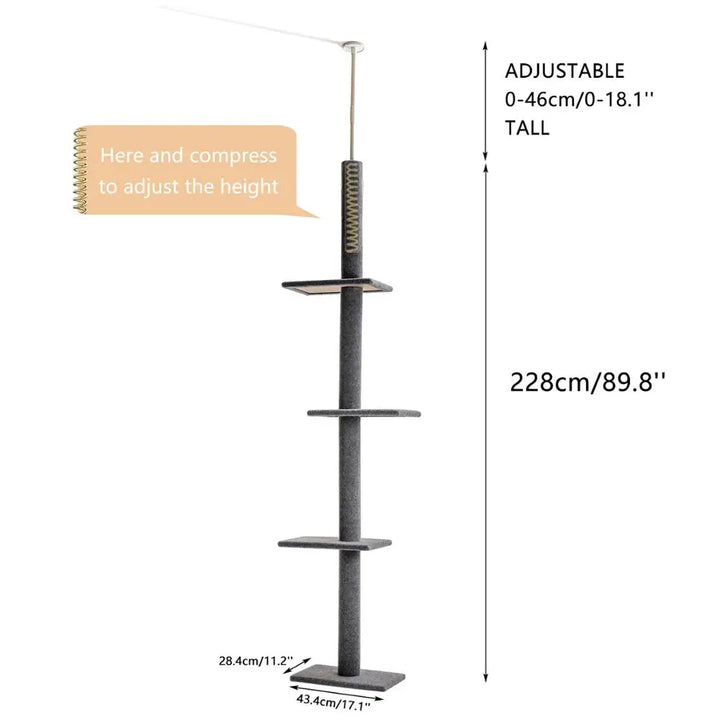 Adjustable Height Cactus Cat Tree - Gabby Whale