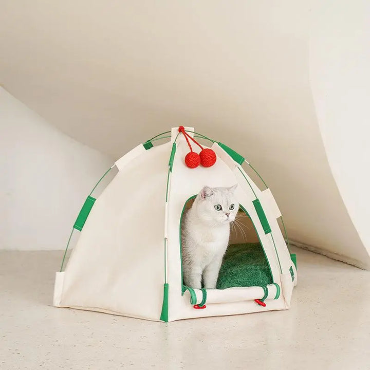 Igloo Cat Tent in a living room setting